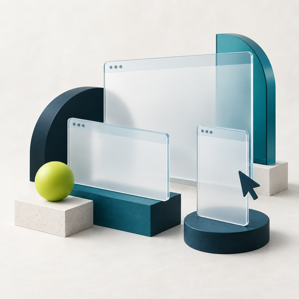 Sculptural illustration of connected digital services